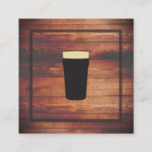 Rustic Wood Square Element Business Card