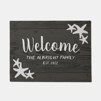 Rustic Wood Starfish Beluga Grey Doormat