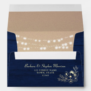 Rustic Wood String Lights Envelope