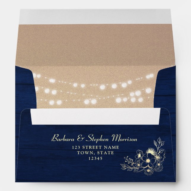 Rustic Wood String Lights Envelope (Back (Bottom))