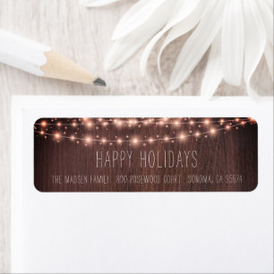 Rustic Wood String Lights Holiday