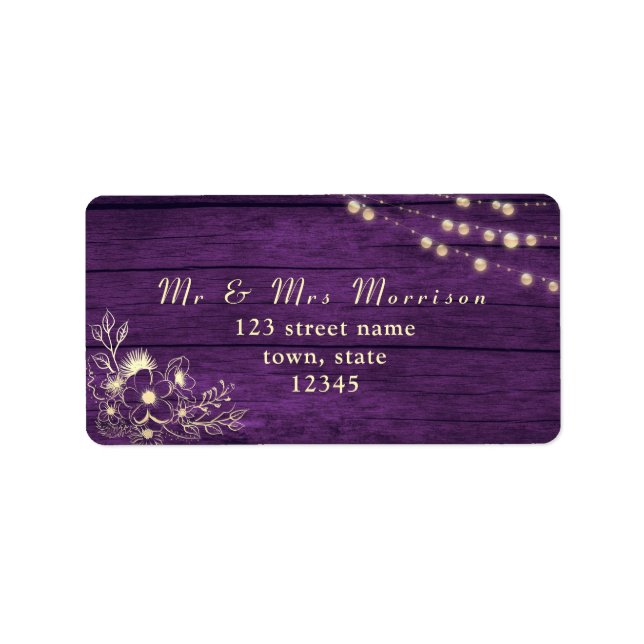 Rustic Wood String Lights Label (Front)