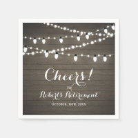 Rustic Wood & String Lights Retirement Party
