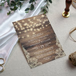 Rustic Wood & String Lights | Vintage Lace Wedding Magnetic Invitation<br><div class="desc">Create your own "Rustic Wood & String Lights | Vintage Lace Wedding" magnetic invitations by Cali Graphics.</div>
