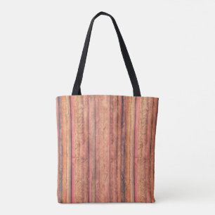 Rustic Wood Striped Tote Bag