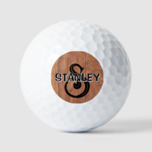 Rustic Wood-Style Personalised Golf Balls