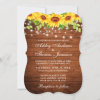 Rustic Wood Sunflower Floral String Lights