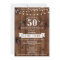 Rustic Wood Surprise Birthday Party 50th Invite