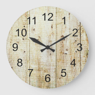 Rustic Wood Texture Large Clock