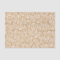 Rustic Wood Texture with White Leaves Pattern