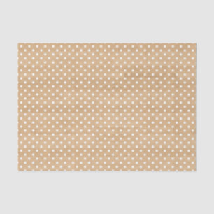 Rustic Wood Texture with White Polka Dots Pattern Tissue Paper