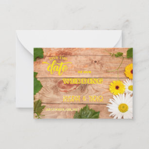 Rustic Wood Textured Save the Date Card