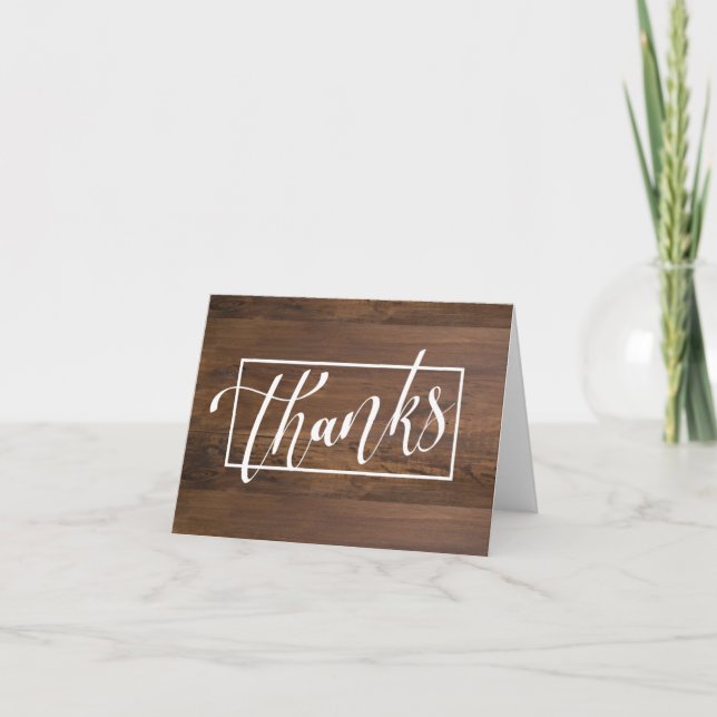 Rustic Wood Thank You Card (Front)