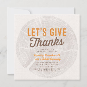 Rustic Wood Thanksgiving Dinner Invitation
