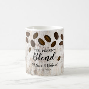 Rustic Wood The Perfect Blend Coffee Wedding  Mug