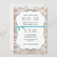 Rustic Wood Tie The Knot Wedding Invitation