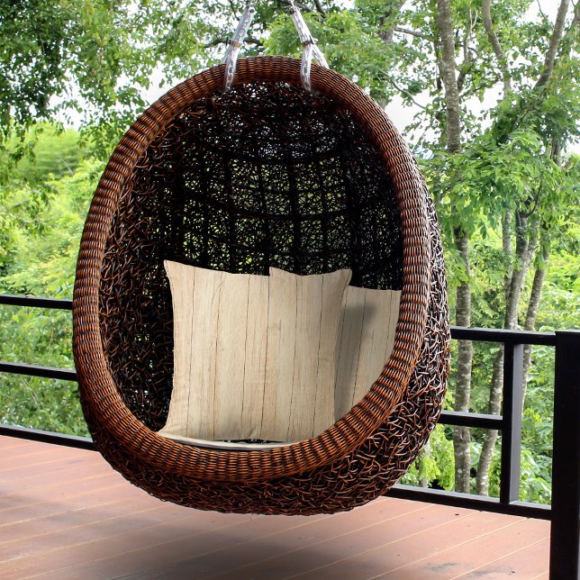 Rustic Wood Tone Natural Outdoor Pillow (Creator Uploaded)
