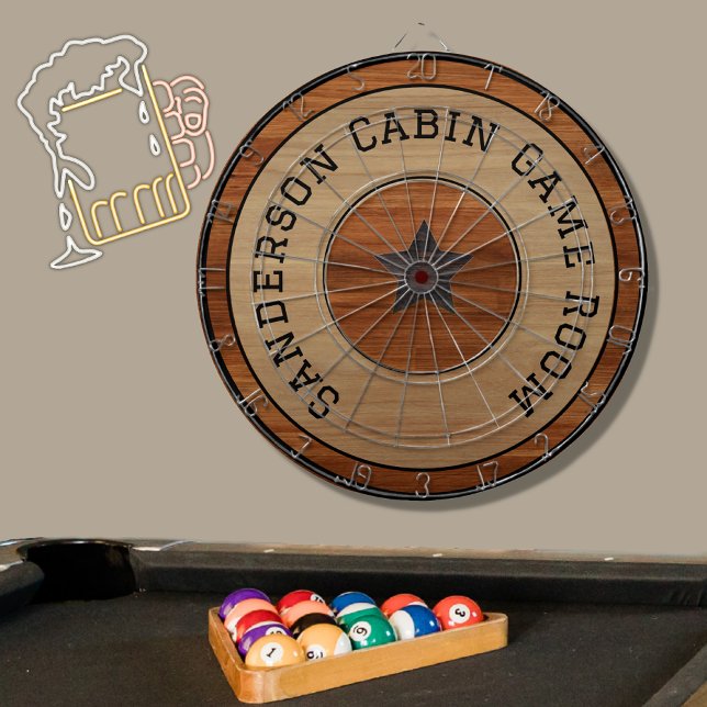 Rustic Wood Tone Star Wooden Grain  Dartboard (Creator Uploaded)