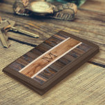 Rustic Wood Tone Stripe Brown Trifold Wallet<br><div class="desc">Personalise the Rustic Wood Tone Stripe Brown Design wallet with your monogram. Makes an excellent gift for him or a promotional item.</div>