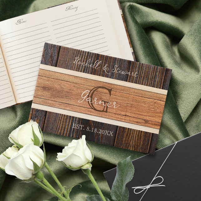 Rustic Wood Tone Wedding Guest Book (Creator Uploaded)