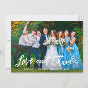Rustic Wood Twinkles Light Lace Wedding Photo Thank You Card