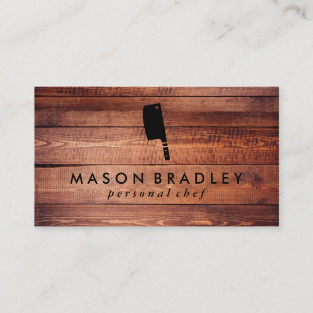 Rustic Wood Utensils Business Card (Front)