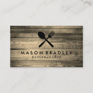 Rustic Wood Utensils Variation Business Card