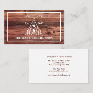 Rustic Wood Vacation Rental Property Cabin Business Card