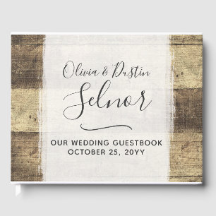 Rustic Wood Vintage Country Farmhouse Wedding Guest Book