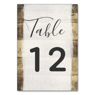 Rustic Wood Vintage Country Wedding Table Number