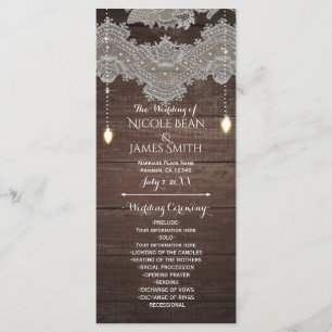 Rustic Wood & Vintage Lace & Lights Program Rack Programme