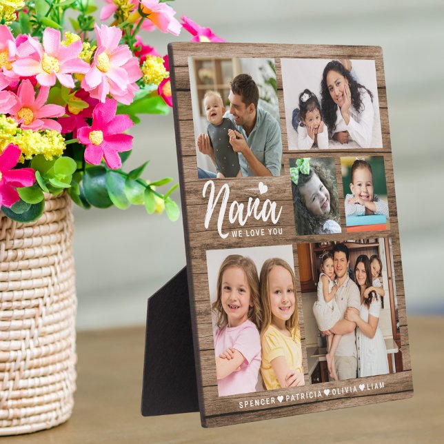 Rustic Wood We Love You Nana Grandkids 6 Photo  Plaque (Rustic Wood We Love You Nana Grandkids 6 Photo Plaque
)