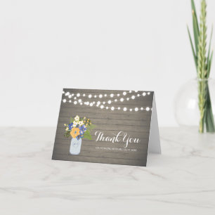 Rustic Wood Wedding Anniversary Party Thank You Card