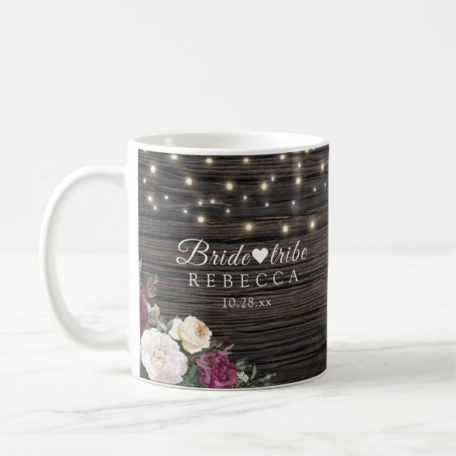 Rustic wood Wedding Bride tribe Coffee Mug (Left)
