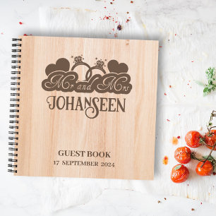 Rustic Wood Wedding Elegant Mr and Mrs Guest book