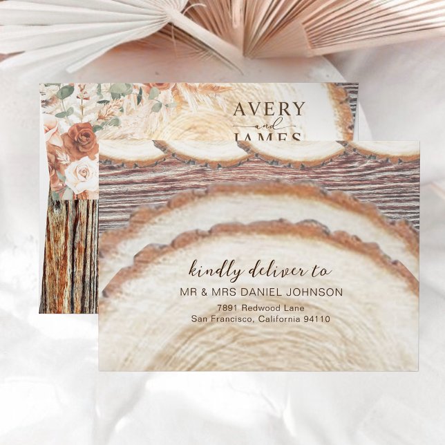 Rustic Wood Wedding Envelope | Birch Coconut Grain (Creator Uploaded)
