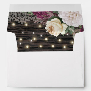 Rustic wood Wedding Floral Envelope