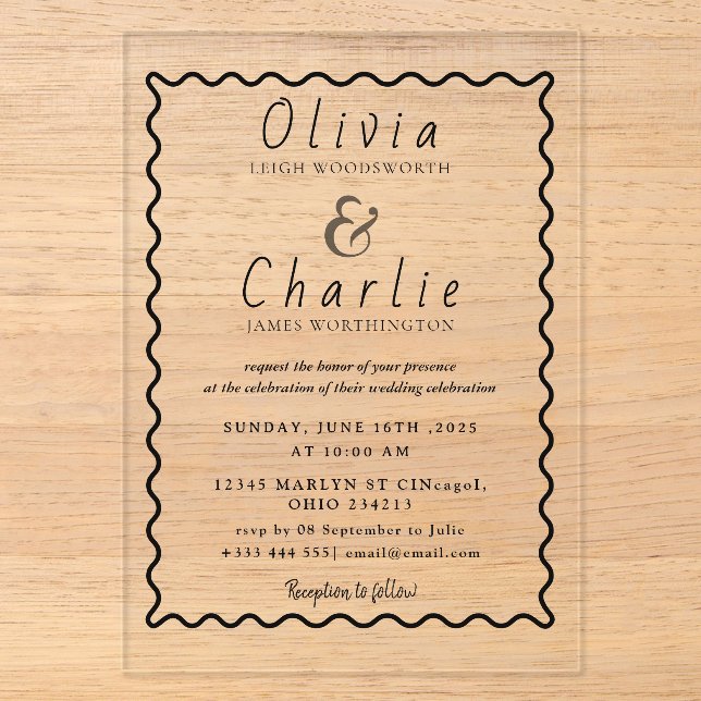 Rustic Wood Wedding Invitation  (Front)