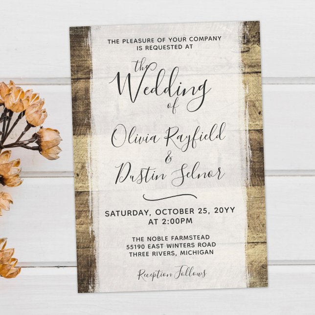 Rustic Wood Wedding Invitation | Country Farm Barn (Creator Uploaded)