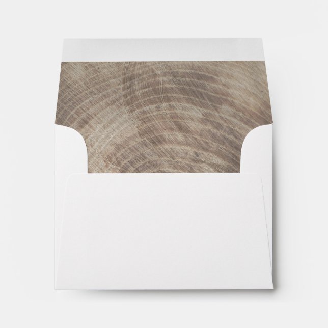 Rustic wood wedding invitation RSVP envelope (Back (Bottom))