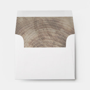 Rustic wood wedding invitation RSVP envelope