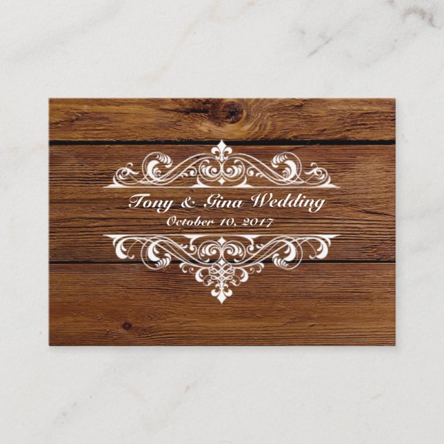 Rustic Wood Wedding RSVP Card (Front)
