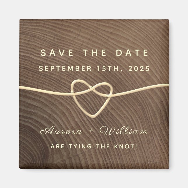 Rustic Wood Wedding Save The Date Invitation Magne Magnet (Front)