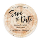 Rustic Wood Wedding Save the date with website Inv