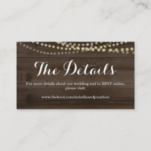 Rustic Wood Wedding Website Enclosure Card
