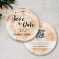 Rustic Wood wedding with QR code wedding website