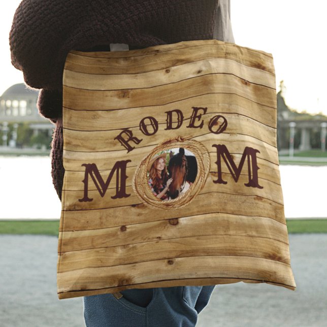 Rustic Wood Western Rodeo Mum Photo  Tote Bag (Creator Uploaded)