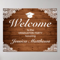 Rustic Wood & White Lace Graduation Welcome Party