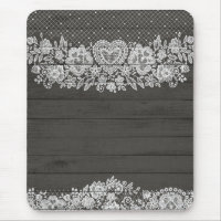 Rustic Wood & White Lace Lacy Farmhouse Chic