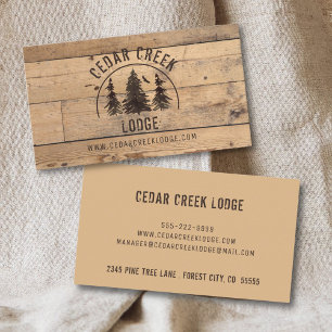 Rustic Wood Wilderness Forest Vacation Rentals Business Card